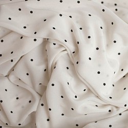 cream & black polk a dots